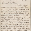 Whitman, Louisa Van Velsor, mother, ALS to. Mar. 12, 1867.