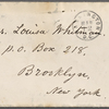 Whitman, Louisa Van Velsor, mother, ALS to. Mar. 12, 1867.