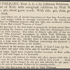 Whitman, Thomas Jefferson, ALS to his parents. Mar. 1 - Apr. 23, 1848, two with postscripts by WW. Individual letters listed separately.