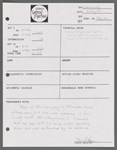 Stage manager's log