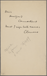 Bliss, [Frank], draft of cablegram to. Oct. 1899.