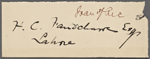 C[hatto] and W[indus], ALS to. Feb. 1, 1897.