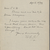 C[hatto] and W[indus], ALS to. Apr. 10, 1899.
