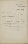 C[hatto] and W[indus], ALS to. Apr. 10, 1899.