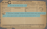 [Chatto and Windus], telegram to. May 23, 1899.