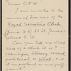 C[hatto] and W[indus], AL to. [Jun. 18, 1899].