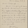 [Harvey], Colonel [G. B. M.], ALS to. Oct. 9, [1901].