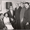 Langston Hughes, Hazel Scott, Nikos Psacharopoulouis [far right] during the stage production Tambourines to Glory