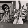 J.D. Cannon (standing second from left), Jane White (seated left), Barbara Barrie (seated right), and cast in the stage production The Taming of the Shrew