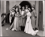 Jane White, J.D. Cannon [left], Barbara Barrie [right] and unidentified others in the 1960 Central Park production of The Taming of the Shrew