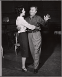 Risa Schwartz and Jack Pearl in rehearsal for the stage production The Tenth Man