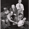 Jack Pearl, George Voskovec, David Vardi, Jacob Ben-Ami, Donald Harron and Risa Schwartz in rehearsal for the stage production The Tenth Man