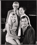 Jon Pertwee, Rita Gam, Barbara Ferris and Gig Young in the stage production There's a Girl in My Soup