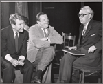 Burgess Meredith, Tom Ewell and James Thurber in rehearsal for the stage production A Thurber Carnival