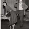 Allyn Ann McLerie and unidentified in rehearsal for the stage production Time Limit!