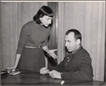 Allyn Ann McLerie and Richard Kiley in rehearsal for the stage production Time Limit!