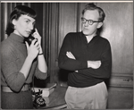 Allyn Ann McLerie and Arthur Kennedy in rehearsal for the stage production Time Limit!