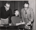 Arthur Kennedy, Allyn Ann McLerie and Harvey Stephens in rehearsal for the stage production Time Limit!
