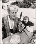 Shepperd Strudwick and Michael Dunn in the stage production Timon of Athens