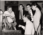 Morton DaCosta [left] and unidentified others in rehearsal for To Broadway with Love