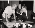 Franz Allers [left] and unidentified others in rehearsal for To Broadway with Love