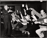 Morton DaCosta [left] and unidentified others in rehearsal for To Broadway with Love