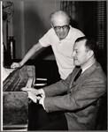 Franz Allers [left] and unidentified in rehearsal for To Broadway with Love