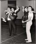 Morton DaCosta [left], Jack Cole [right] and unidentified others in rehearsal for To Broadway with Love