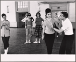 Dancing ensemble in rehearsal for To Broadway with Love