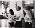Donald Saddler [center] and unidentified in rehearsal for To Broadway with Love
