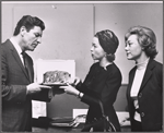 Robert Preston, Lillian Gish and Glynis Johns in rehearsal for the stage production Too True to Be Good 