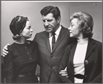 Lillian Gish, Robert Preston and Glynis Johns in rehearsal for the stage production Too True to Be Good 