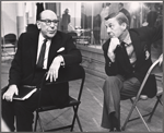 Cedric Hardwicke and David Wayne in rehearsal for the stage production Too True to Be Good