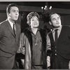 Playwright Bertrand Castelli, Anna Chrysoula and unidentified in rehearsal for the stage production The Umbrella