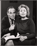 Gene Frankel and unidentified in rehearsal for the stage production The Umbrella