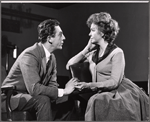 Bertrand Castelli and Geraldine Page in rehearsal for the stage production The Umbrella