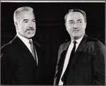 Edward Padula and unidentified in rehearsal for the stage production A Joyful Noise