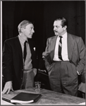 David Wayne and producer David Merrick in rehearsal for the stage production Juniper and the Pagans