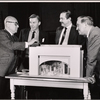 Robert Lewis, David Wayne, David Merrick and John Patrick in rehearsal for the stage production Juniper and the Pagans