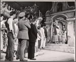 David Wayne, Ellen Madison and unidentified others in the stage production Juniper and the Pagans