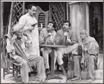 Louis Guss [with gun], Josip Elic [center] and unidentified others in the stage production Juniper and the Pagans