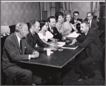 Roderick Cook, Lee Venora, Alfred Drake, Joan Weldon, Patricia Cutts, Charles Gray and Jack Cole in rehearsal for the stage production Kean