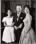 Lee Venora, Alfred Drake and Joan Weldon in rehearsal for the stage production Kean