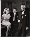 Patricia Cutts, Charles Gray and Alfred Drake in rehearsal for the stage production Kean