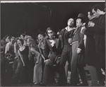 Christopher Hewett, Alfred Drake [center] and unidentified others in the stage production Kean