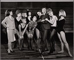 Anita Gillette [left], Don Francks [center] and unidentified others in rehearsal for the stage production Kelly