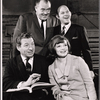 Eddie Lawrence, Mickey Shaughnessy, Moose Charlap and Anita Gillette in rehearsal for the stage production Kelly