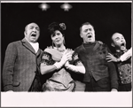 Jesse White, Eileen Rodgers, Mickey Shaughnessy and Leon Janney in the stage production Kelly