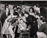 Francine Beers, Tom Pedi [left] and unidentified others in the stage production King of the Whole Damn World
