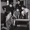 Tom Pedi, Sheldon Golomb, Brendan Fay [center] and unidentified others in the stage production King of the Whole Damn World